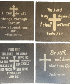 productfoto onderzetters met bijbeltekst