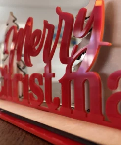 Alternative view of Lasergesneden kerstornament "Merry Christmas" – keuze uit 2 designs